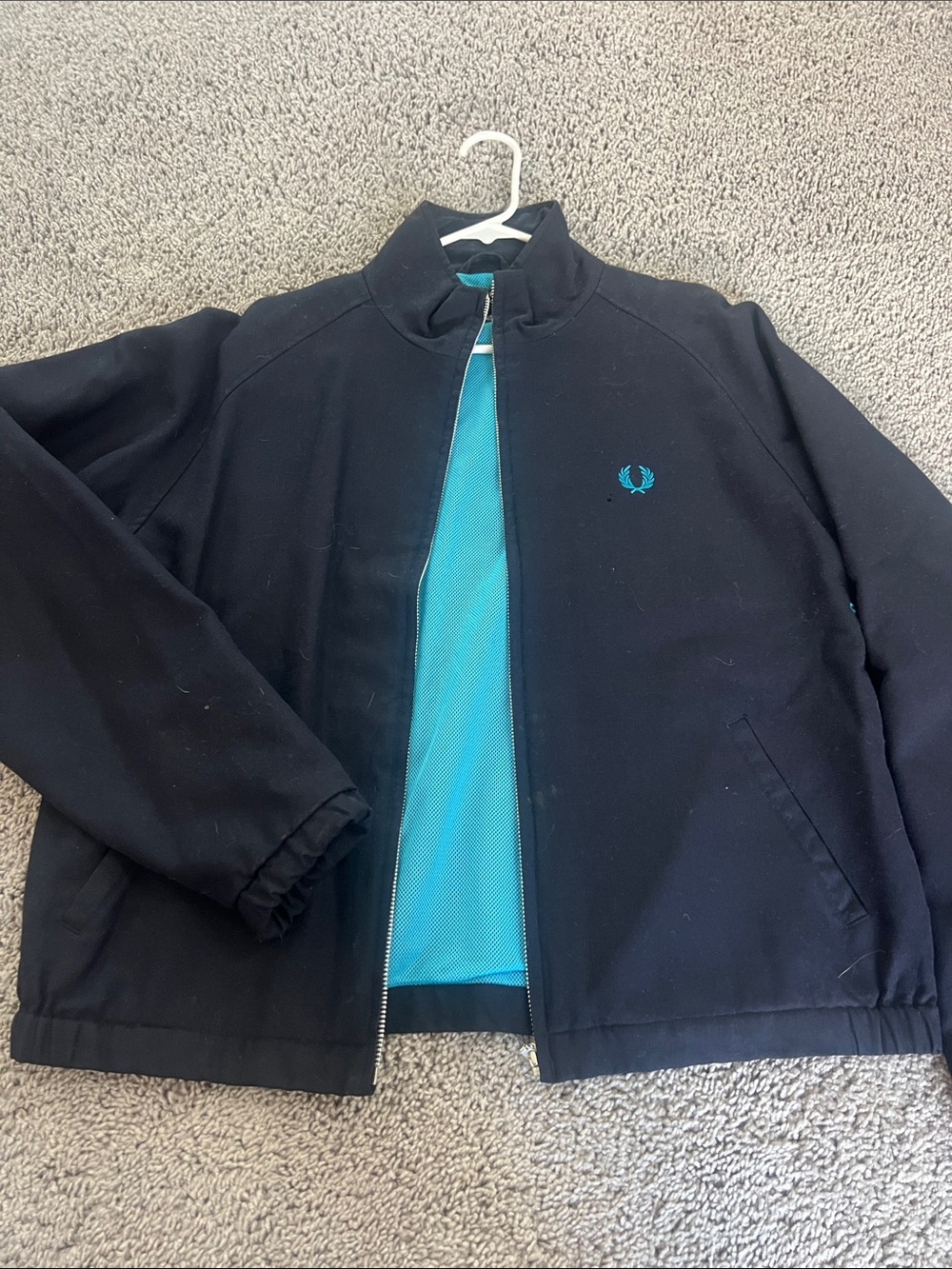 Fred Perry Navy Jacket with Teal Accent
